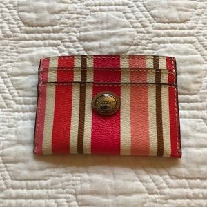 Coach stripe credit card holder
